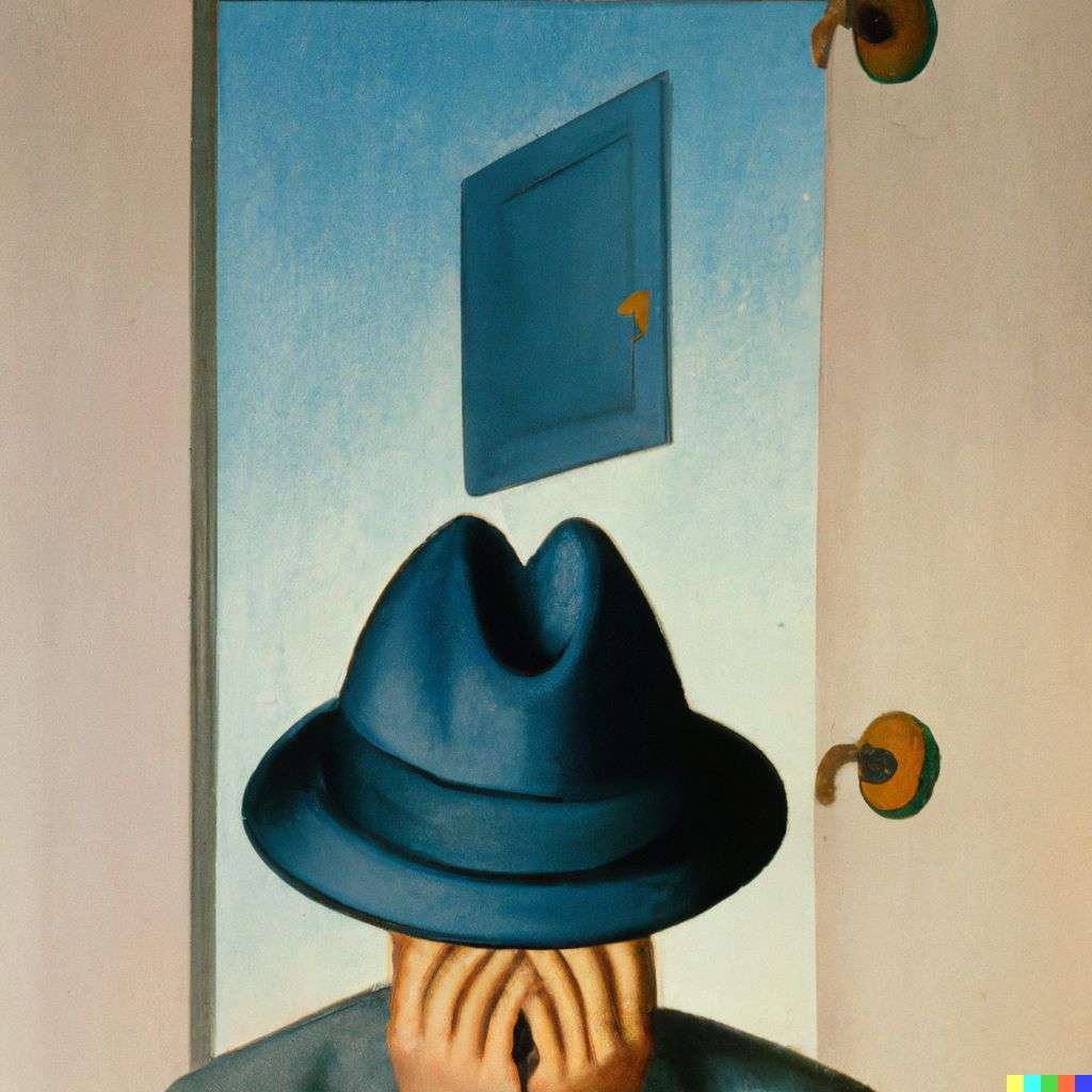 a representation of anxiety, painting by Rene Magritte